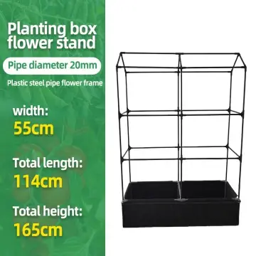 Plant planting boxes and vine trellises used for growing grapes cucumbers and bitter melons on estates