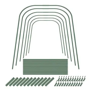 Grow Tunnel Hoops Kit - Steel Frame for Garden/Raised Beds, w/24 Clips - Rust-Free